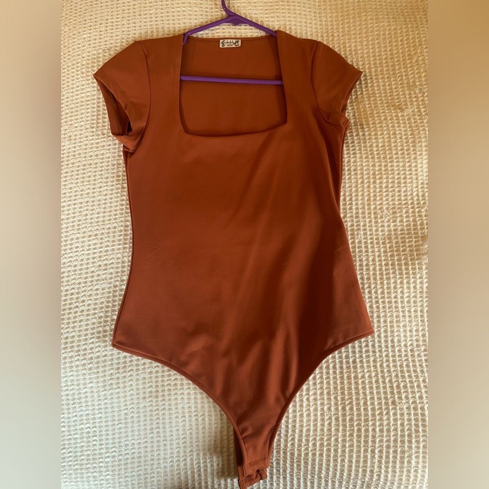 Free People Square Neck Short Sleeve Bodysuit
